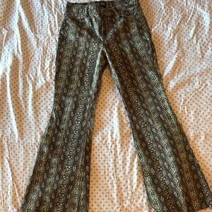 BDG Flare leg, snake print jeans